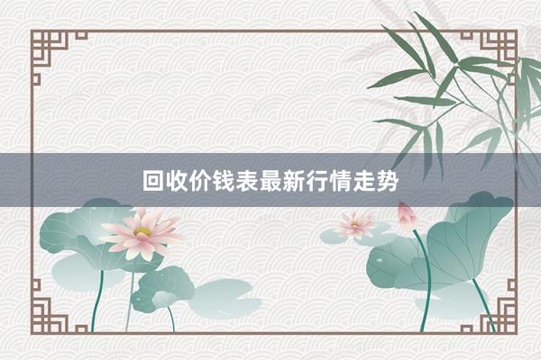 回收价钱表最新行情走势